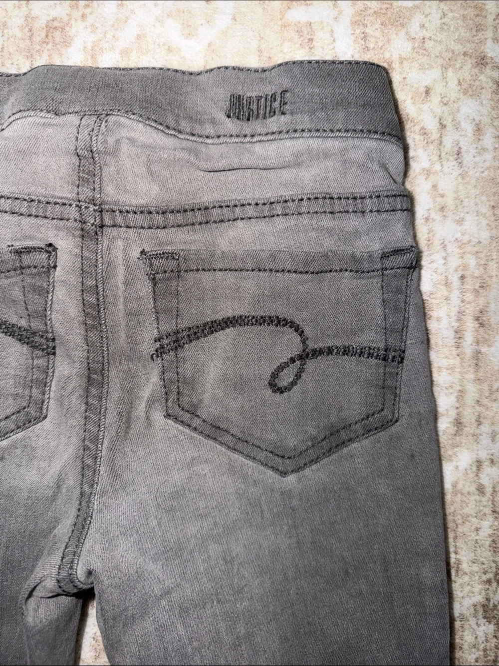 Justice Girls Grey Stretch Jeggings